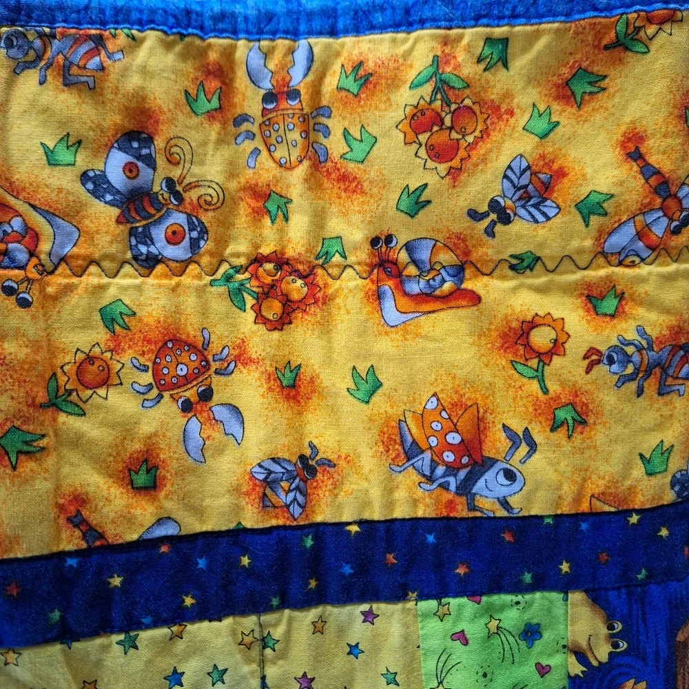Handmade Colorful Patchwork Quilt, 34 X 44 Inches